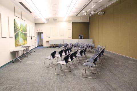 Picture of Room C2 with divider up and chairs